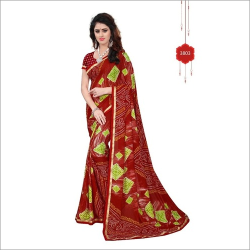 Pure Georgette Saree With Lace
