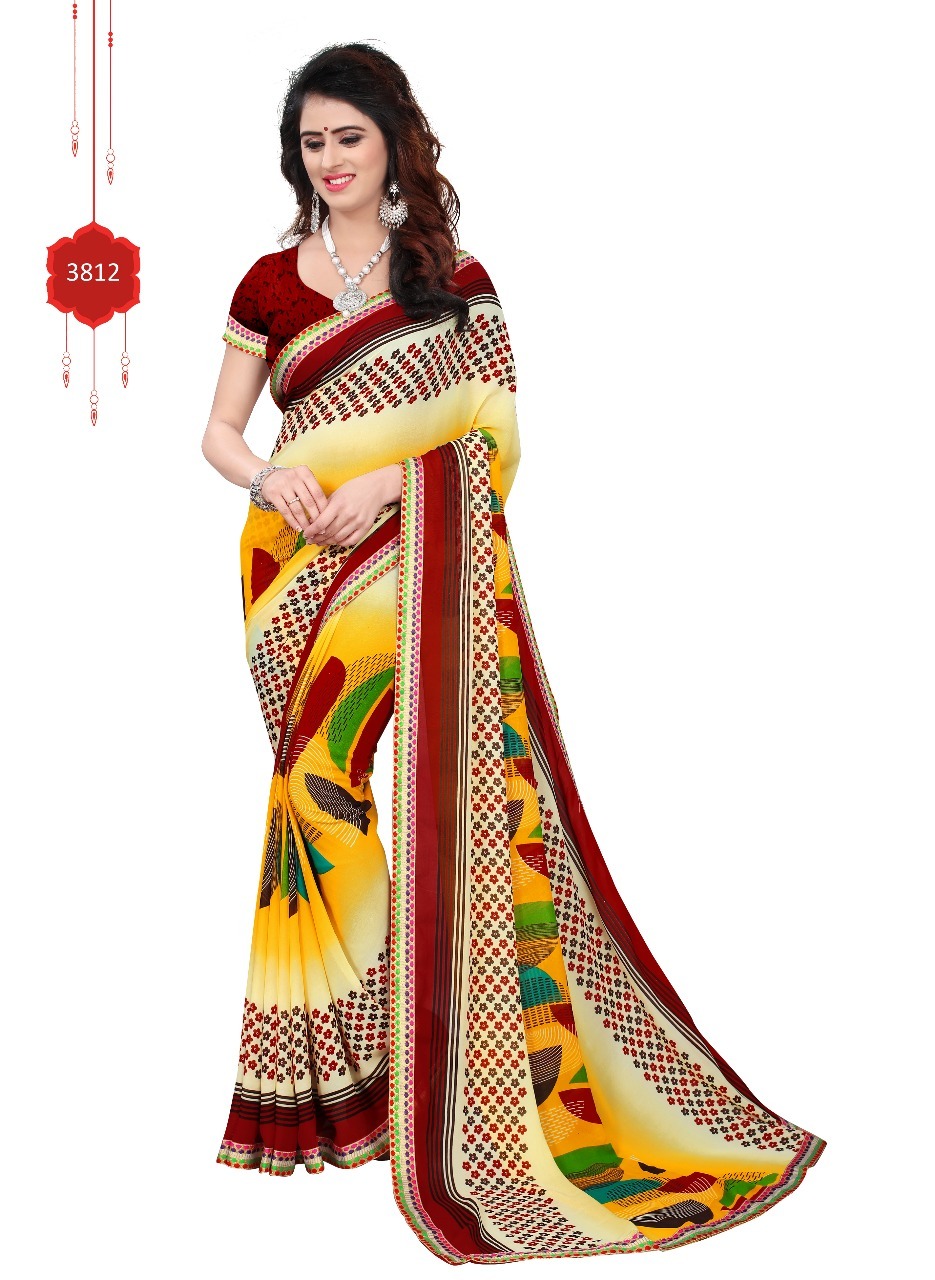 Pure Georgette Saree With Lace
