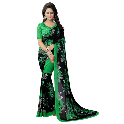 Flower Printed Georgette Saree