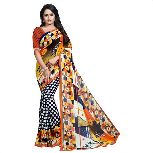 Saree Georgette With Lace