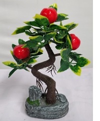 Artificial Small Plant With Fruit - Plastic, 18 cm x 14 cm | Easy to Clean, Eco-Friendly, Ideal for Ceremony, Party, and Home Decoration