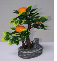 Artificial Small Plant With Fruit - Eco-Friendly PVC Coated Material 18 cm x 14 cm | Ideal for Home Wedding Ceremony and Party Decoration