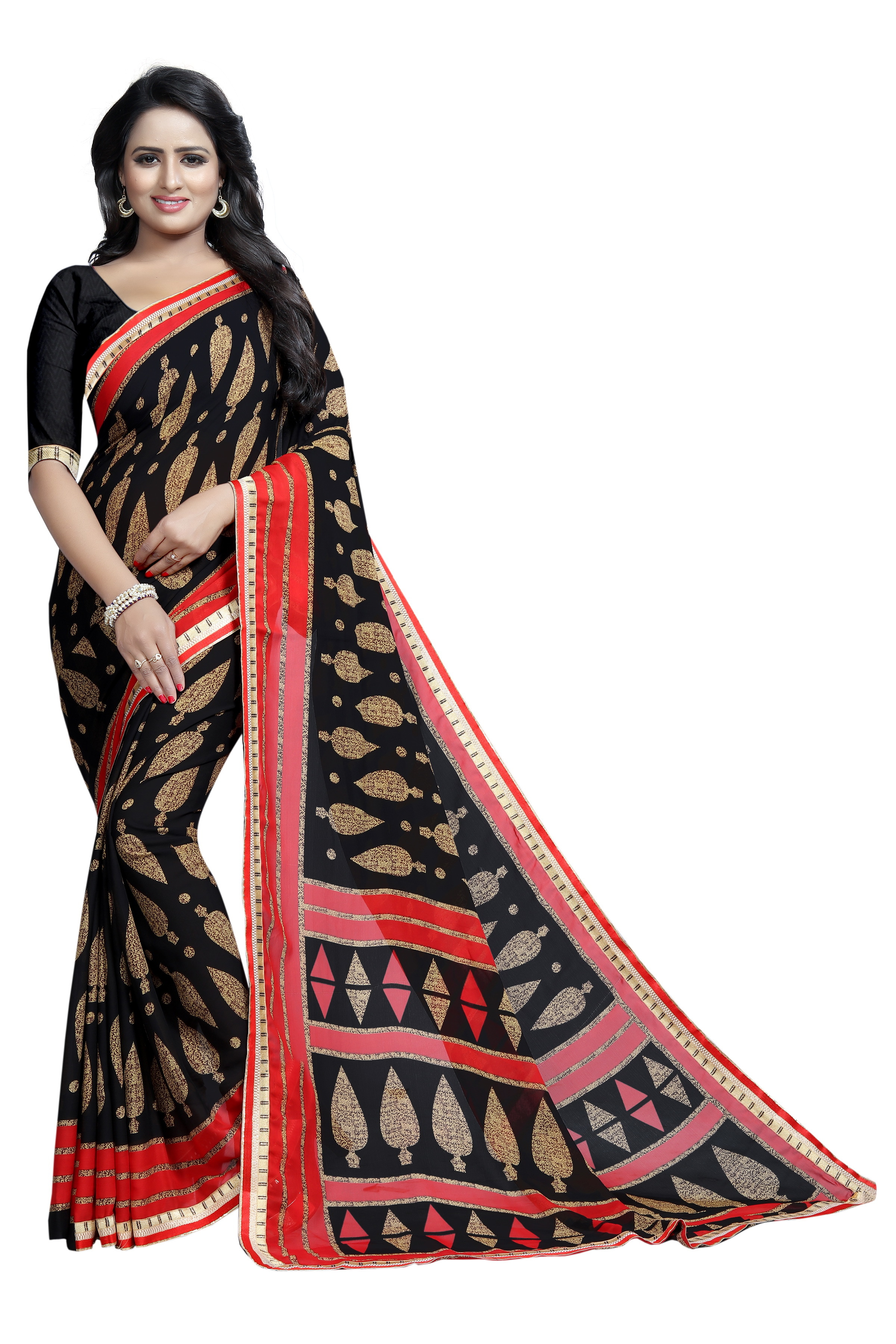 Georgette Saree With Border