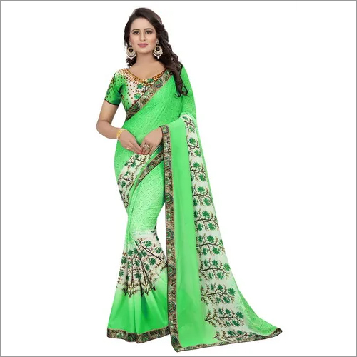 Georgette Saree With Lace Border