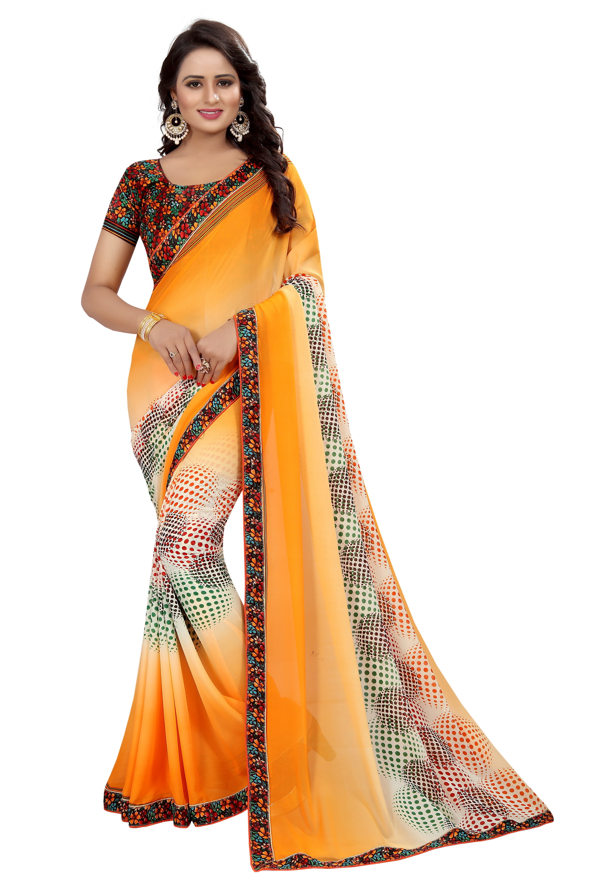 Georgette Saree With Lace Border