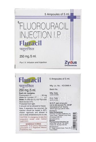 FLURACIL 250MG INJ. - Fluorouracil 250mg/5ml Injection, 5 Ampoules | IV Cancer Treatment, DNA Interference, Cell Growth Inhibition