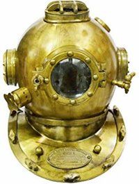 Scuba Diving Divers Helmet U.S Navy Mark V Solid Steel Original Antique 18