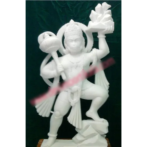 White Hanuman Marble Statue