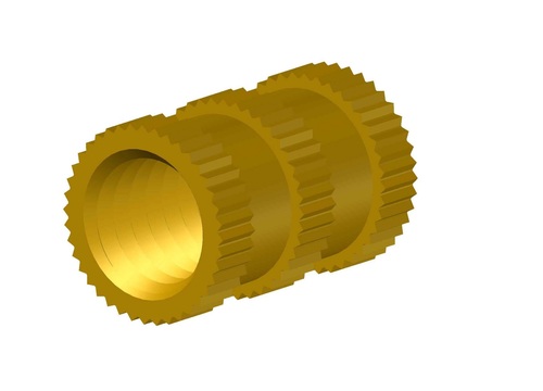 Brass Straight Knurling Insert - 3.35-12 Millimeter Diameter, Round Shape - Rust Proof, Excellent Torsional Resistance
