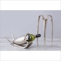 Raw Nickle  Plated Wine Bottle Holder & Flowervase