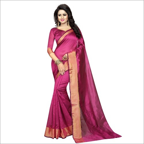 Cotton Plain Silk Saree