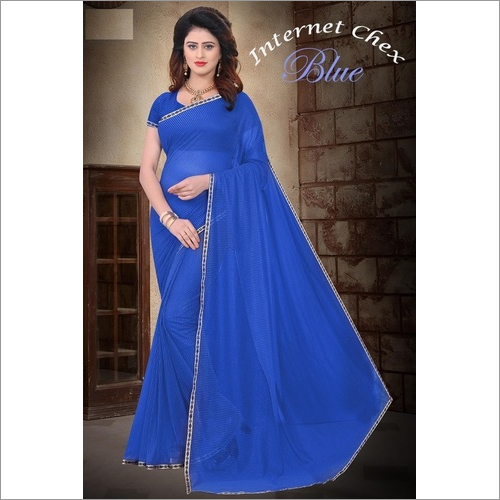 Filament Polyester Saree With Lace Border