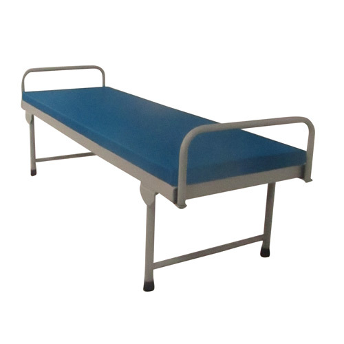 Hospital Attendant Bed - Stainless Steel, 78" x 30" x 24", Blue | High Load Bearing Capacity, Superior Impact Strength, Soft Bedding for Comfort