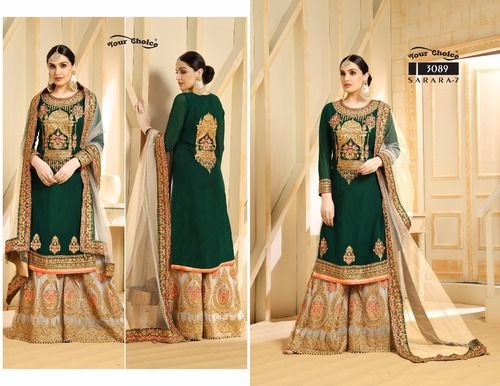 Stylish Straight Cut Plazzo Salwar Suits