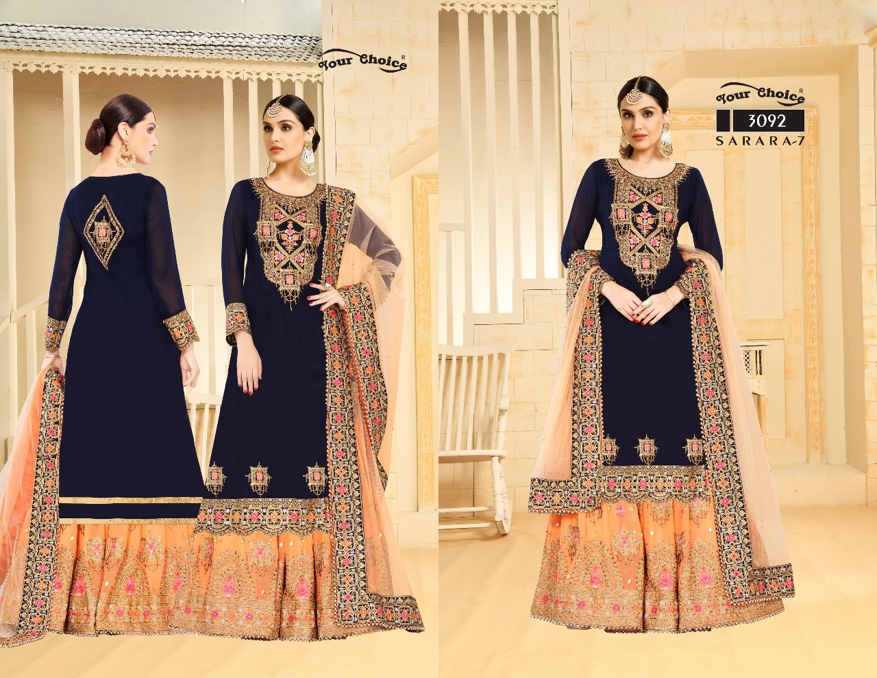 Stylish Straight Cut Plazzo Salwar Suits