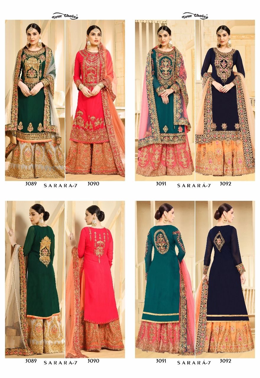 Stylish Straight Cut Plazzo Salwar Suits