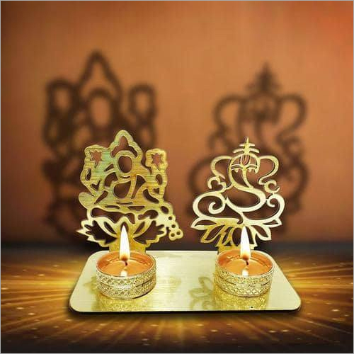 Pair Of Lakshmi Ganesh T Light Holder