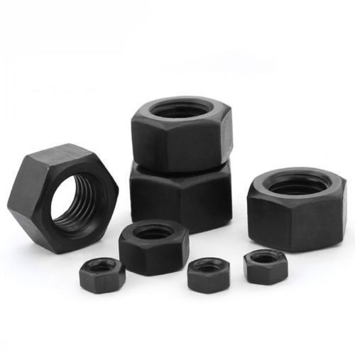 10 mm High Tensile Hex Nuts - Iron, 10 mm Size, Black Color | Durable Hexagonal Design for Versatile Hardware Applications