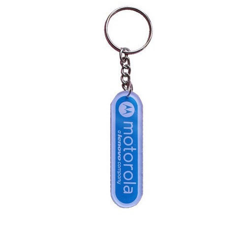 Promotional Corporate Key Chain - Acrylic, 2x0.75 Inches, Blue | Durable, Lightweight, Customizable, Portable, Brandable