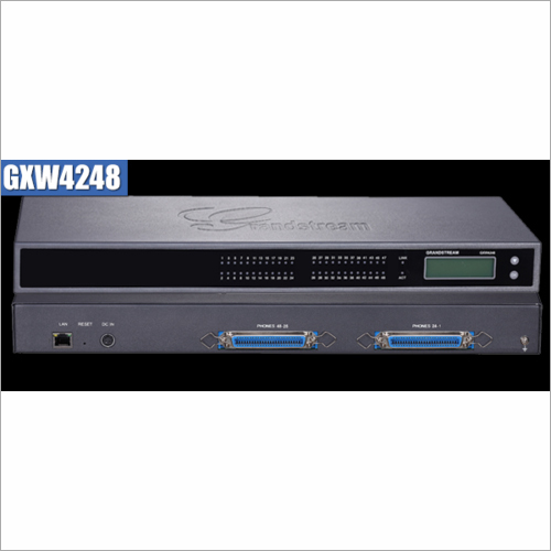 48 Port FXS Grandstream VOIP Gateway - Iron Material, 50.8 x 10.2 x 35.6 cm Dimensions, Black Color | SIP Protocol, Gigabit Ethernet, 128x32 Graphic LCD Display