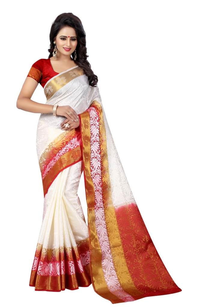 New Printed Cotton Silk Saree