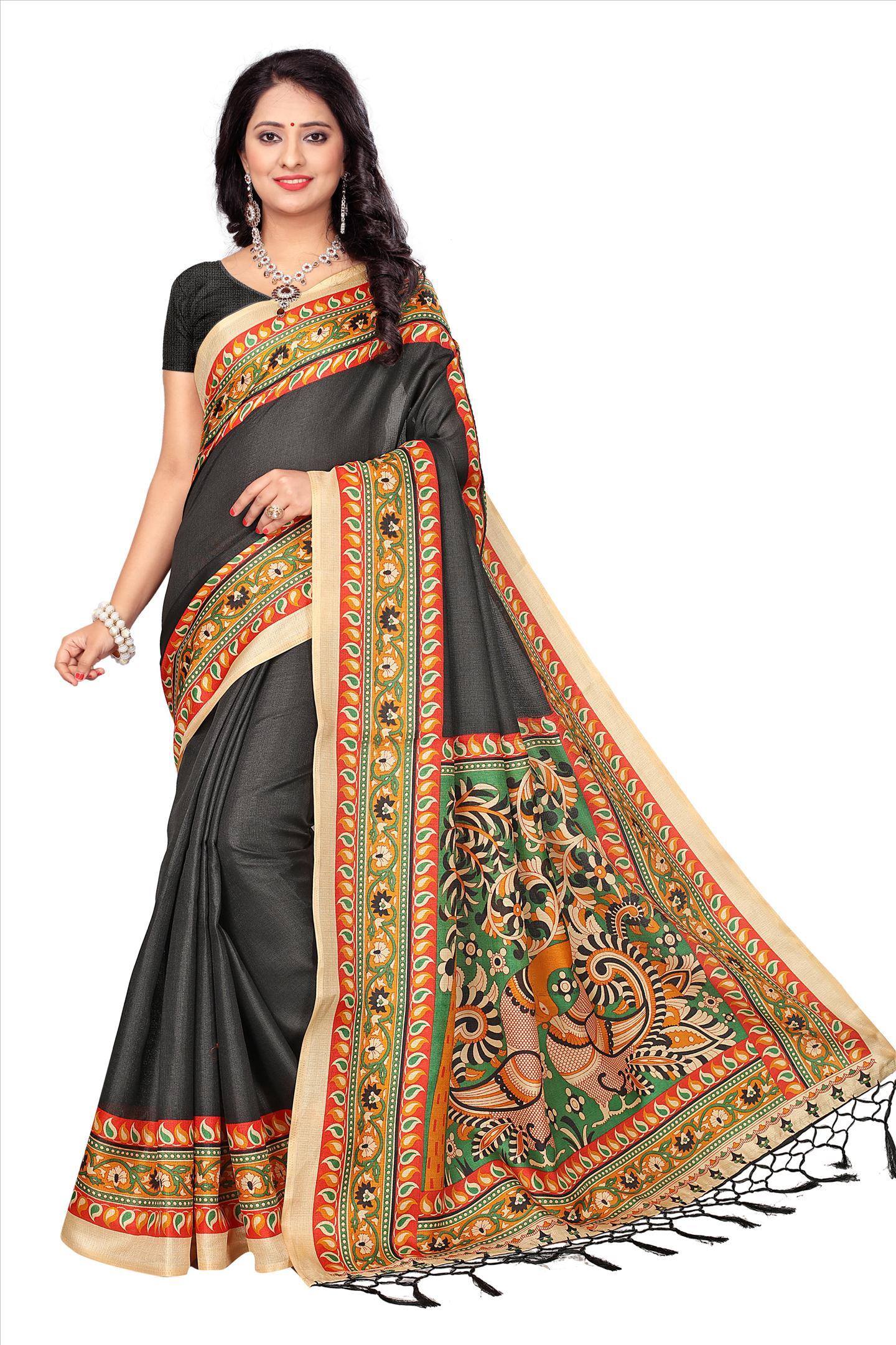 Fancy Print Silk Saree