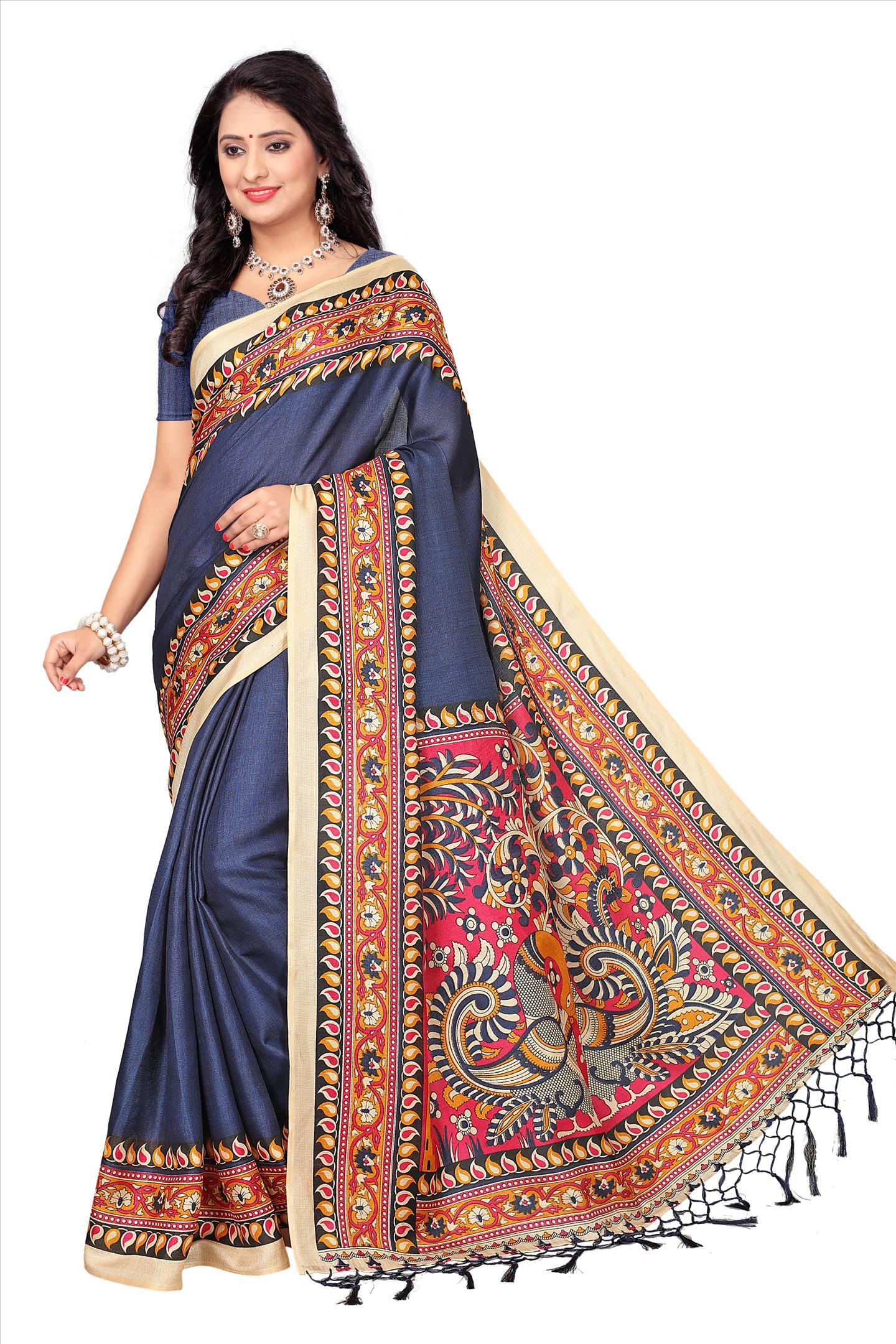 Fancy Print Silk Saree