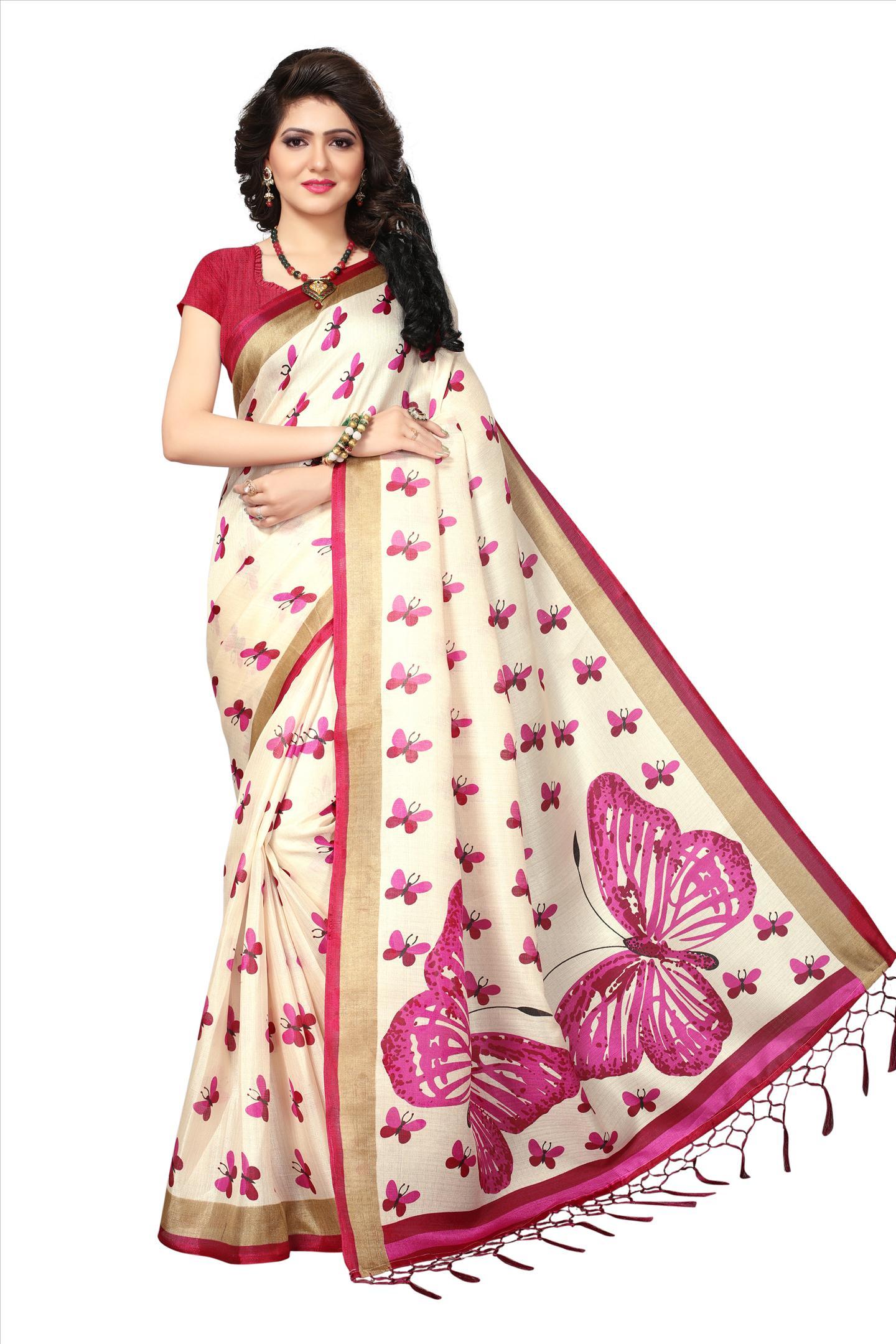 Fancy SIlk Saree with Butterfly Design