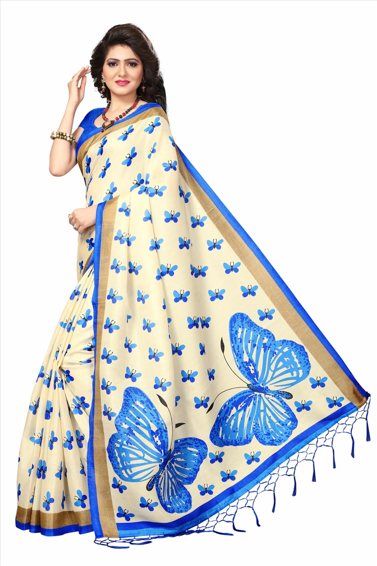 Fancy SIlk Saree with Butterfly Design
