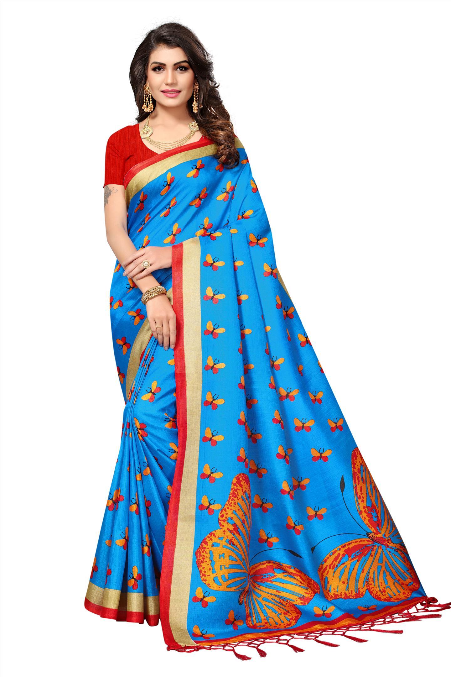 Fancy SIlk Saree with Butterfly Design