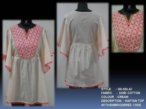 Kaftan Top With Embriodered Yoke