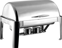 Roll Top Chafing Dish - Stainless Steel, 4 Quart Capacity | Elegant Design, Easy Access Lid, Maintains Food Temperature