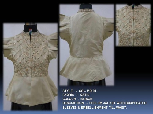 Peplum Jacket With Boxpleated Sleeves Till Waist