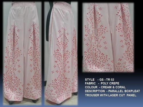 Parallel Boxpleat Trouser With Laser Cut Panel