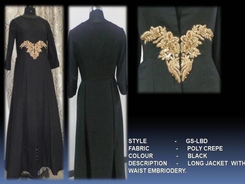 Long Jacket With Waist Embriodery