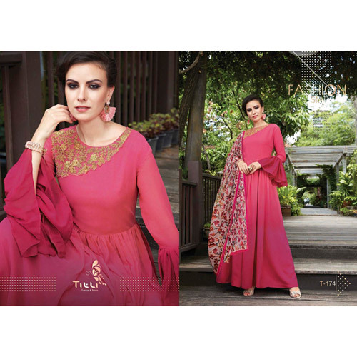 Ladies Designer Suit - Cotton, Full Sleeves, Pink | Alluring Neck Pattern, Intricate Embroidery, Comfortable for All Seasons