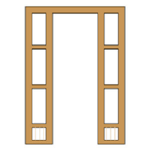 Wooden Door Frame With Window Frame