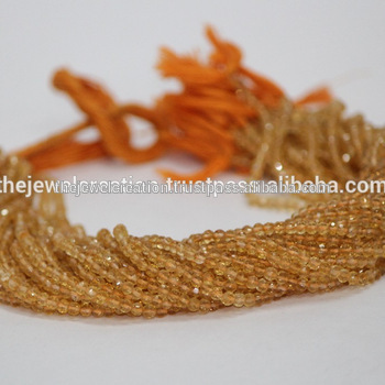 Natural Citrine Faceted Round Ball Beads Strand Wholesale