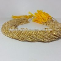 Wholesale 2mm Golden Rutile Quartz Gemstone Micro Faceted Beads