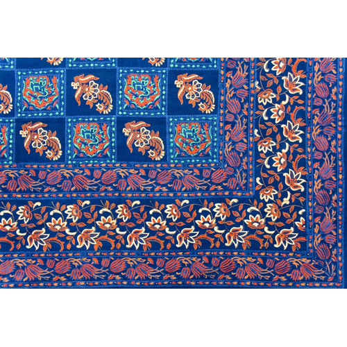 Naphthol Hand Block Printed Bed Cover