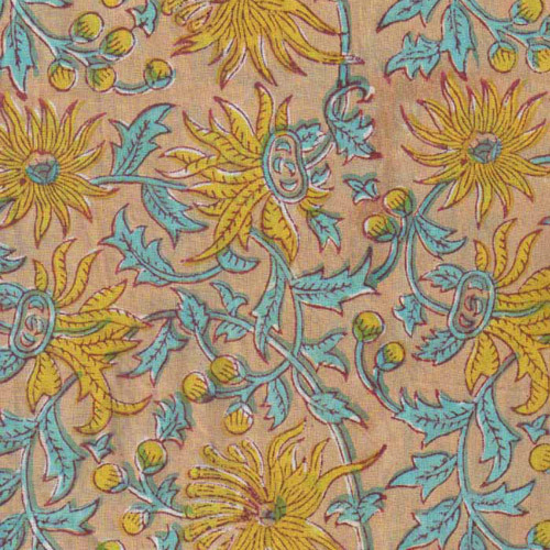Chiffon Hand Block Printed Fabric