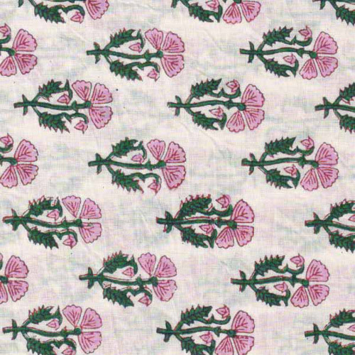 Cotton Silk Hand Block Printed Fabric