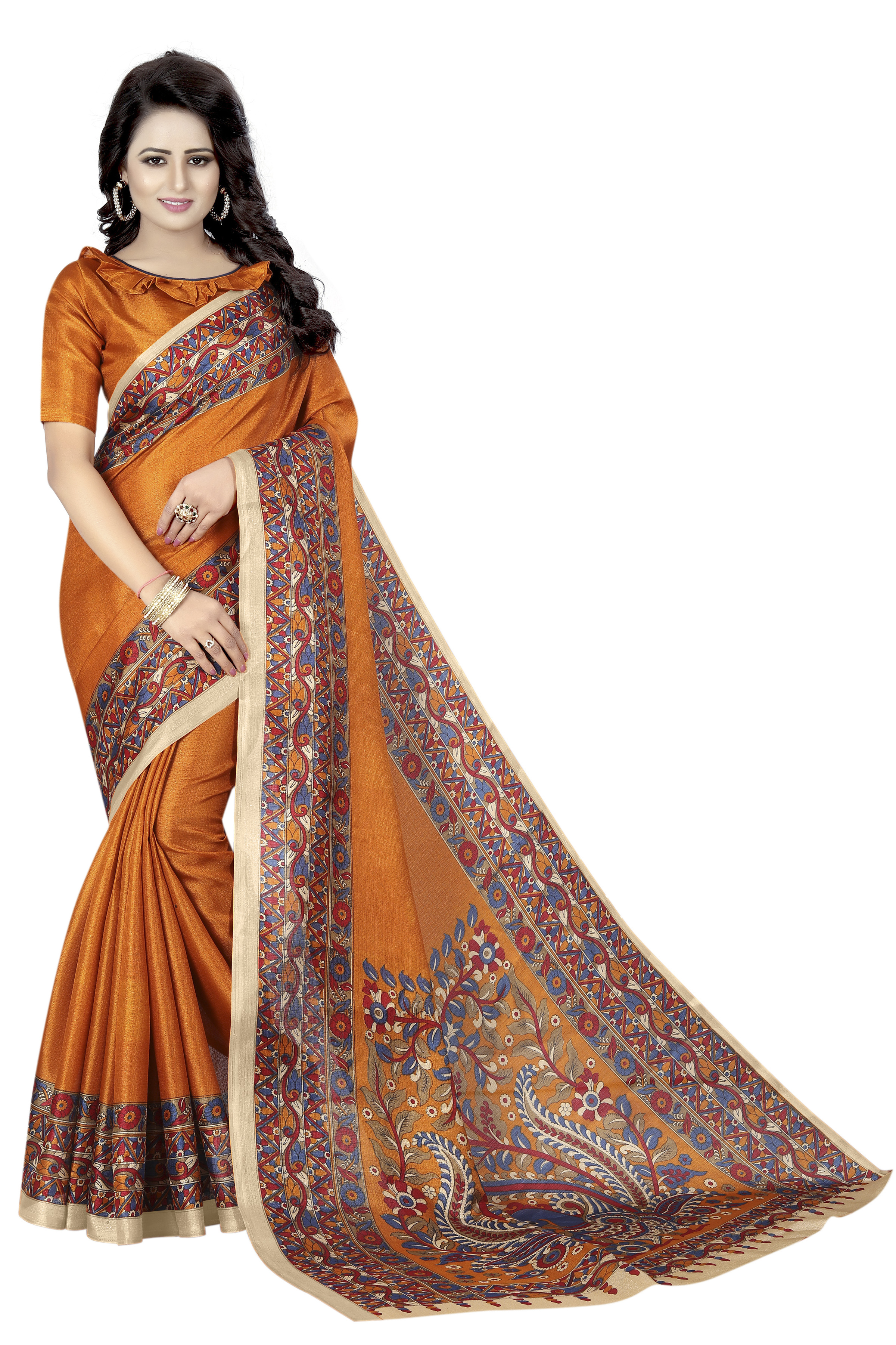 Kalamkari Silk Fancy Lot Shot Saree
