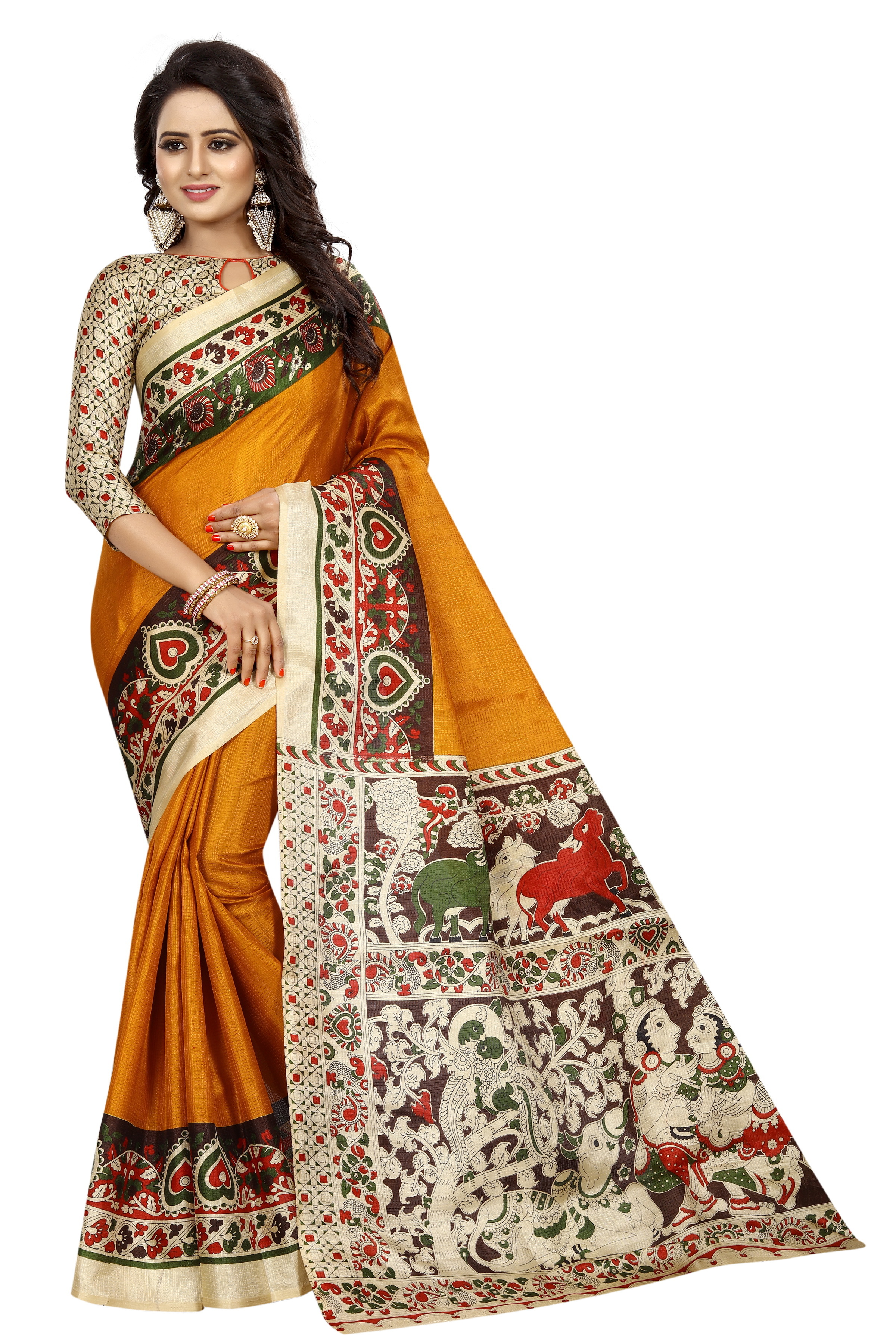 Kalamkari Fancy Silk Saree
