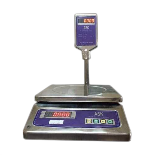 Electronic Counter Weighing Scale - Steel Material, Compact Size for Easy Placement | Inbuilt Battery Backup, LED Display, High Load Capacity