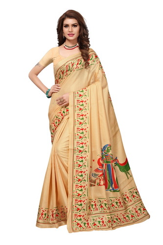 Kalamkari Print Silk Saree