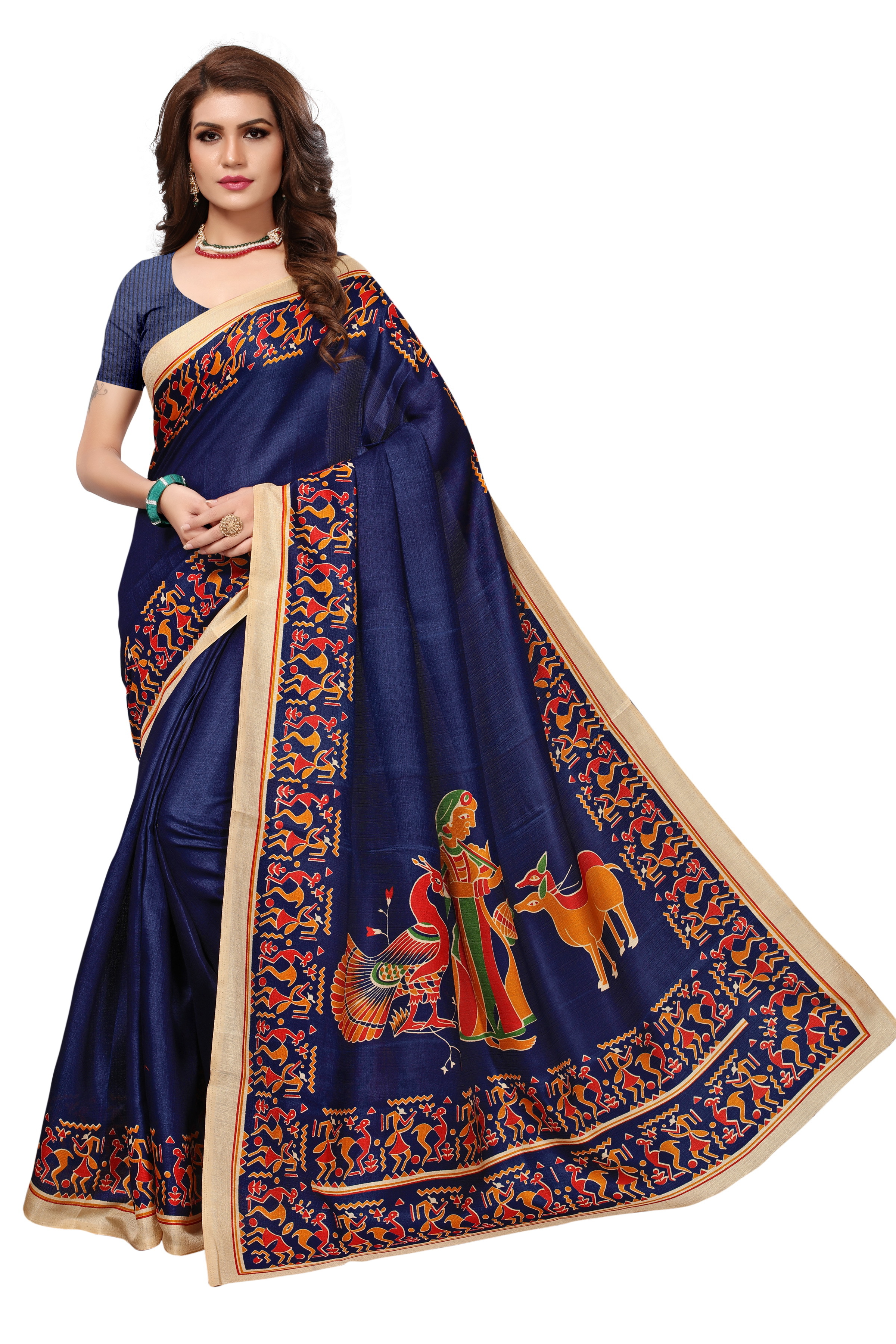 Kalamkari Print Silk Saree