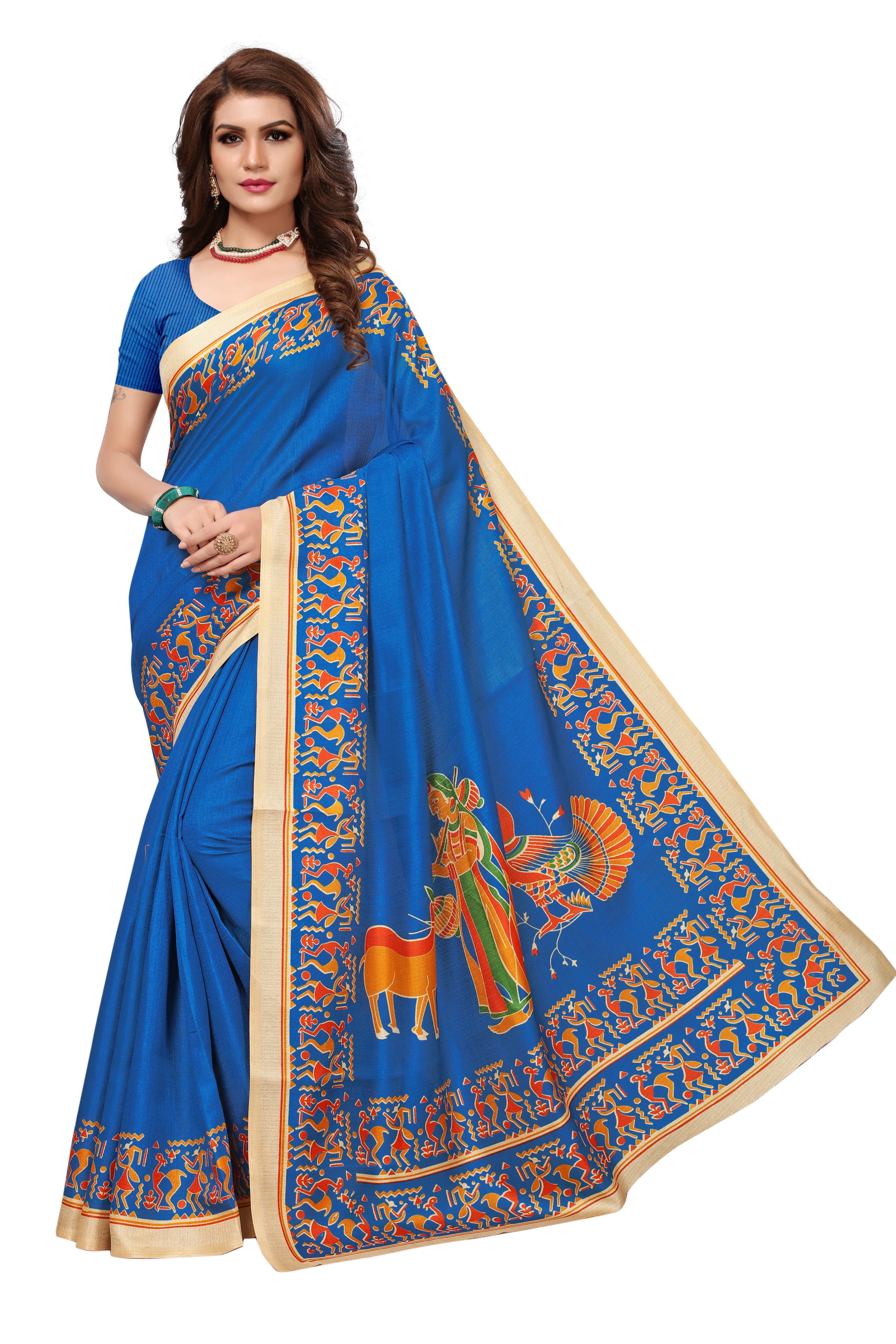 Kalamkari Print Silk Saree