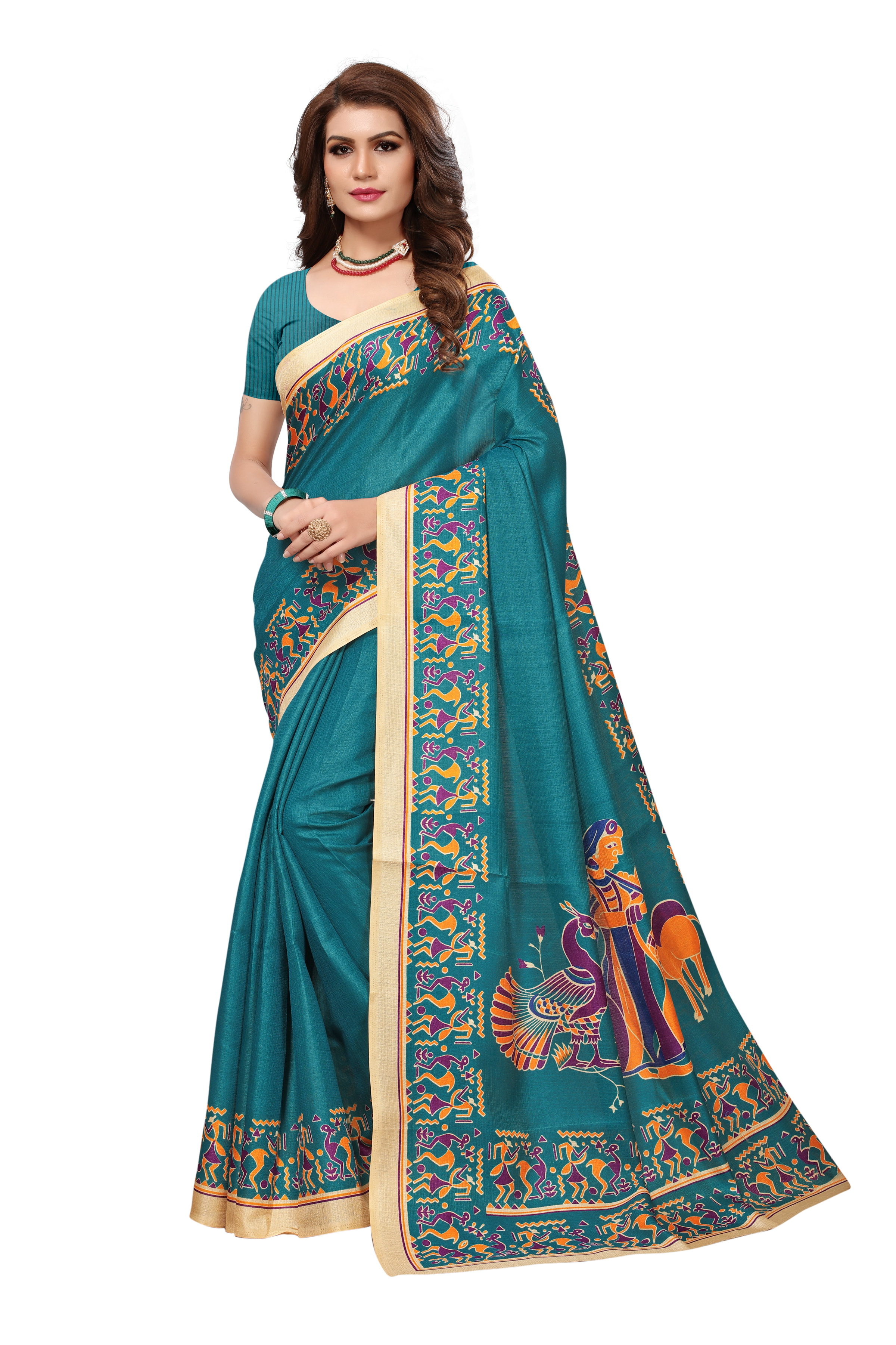 Kalamkari Print Silk Saree