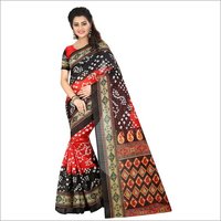 Bhagalpuri Fancy Designer Sarees - Bhagalpuri Silk, 5.5 Mtr Length, 0.8 Mtr Blouse | Printed Patterns, Available In Yellow, Green, Blue, Red, Pink